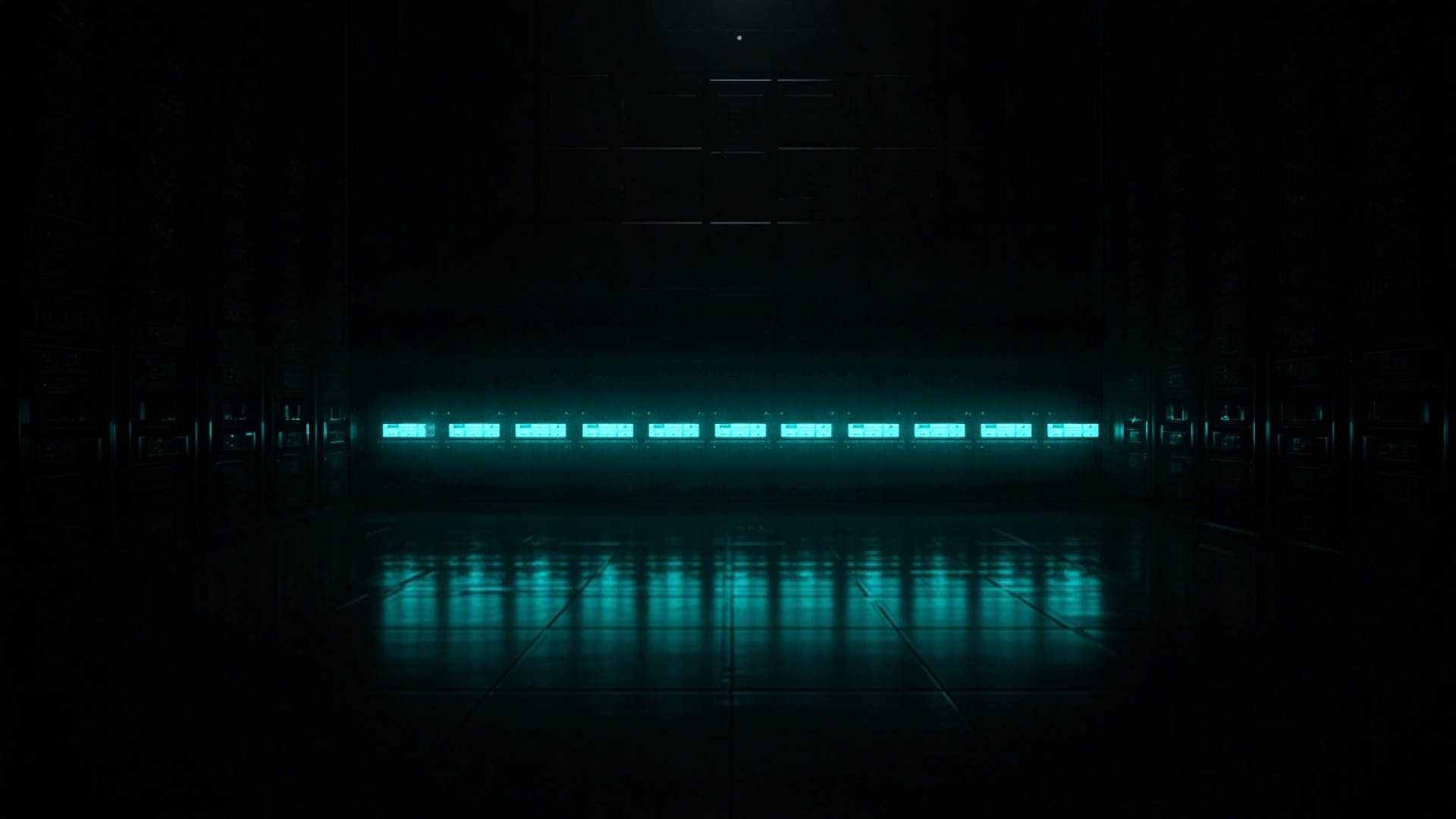 Rows of glowing storage blocks in a dark data center, one row dimming as its seal releases